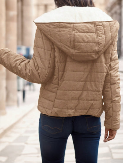 Manteau court matelassé léger et chaud pour femme
