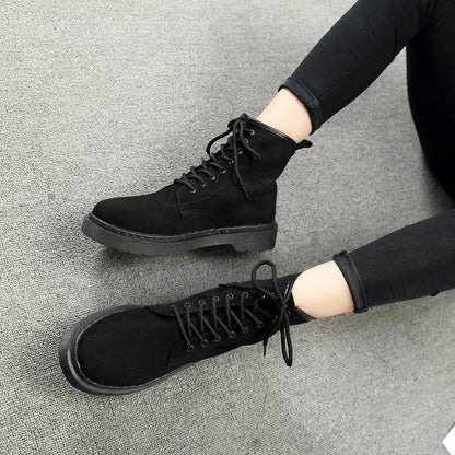 Nouvelles bottines fines Harajuku style britannique en daim pour femmes