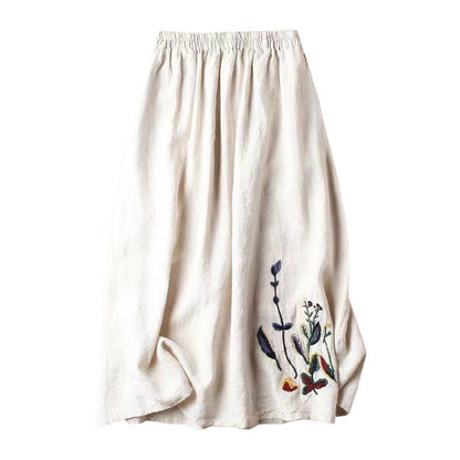 Jupe en coton et lin pour femmes