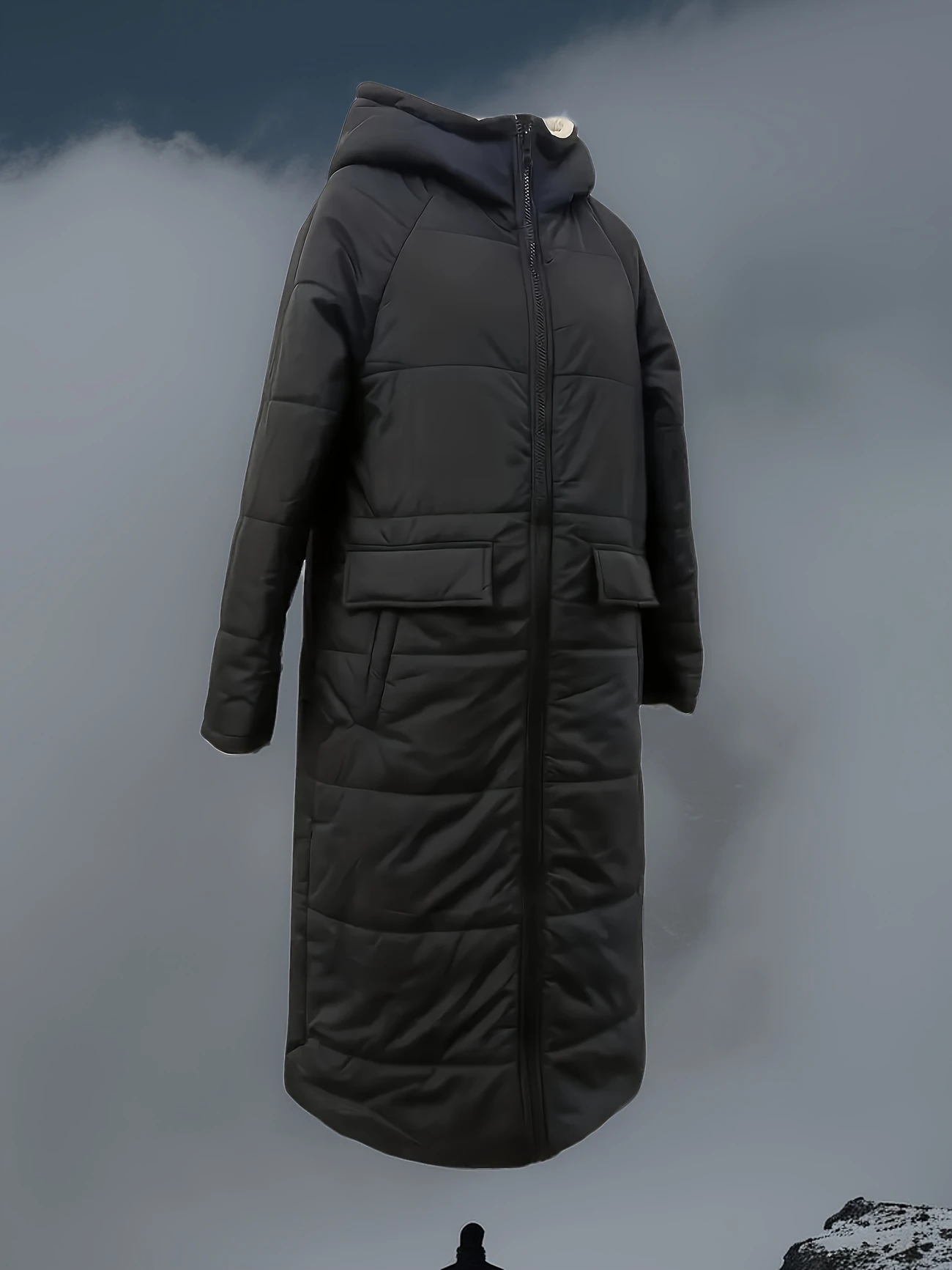 Manteau matelassée en coton de couleur unie pour femmes