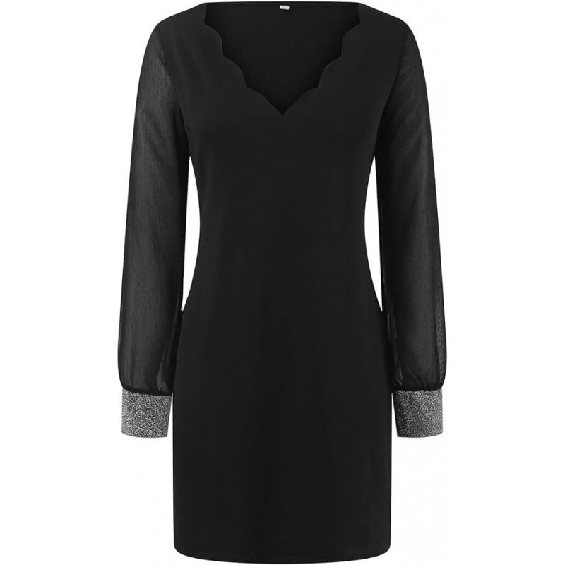 Robe Sexy à col en V pour femme