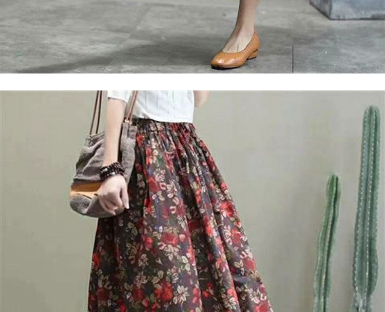 Jupe à taille haute slim mi-longue Floral