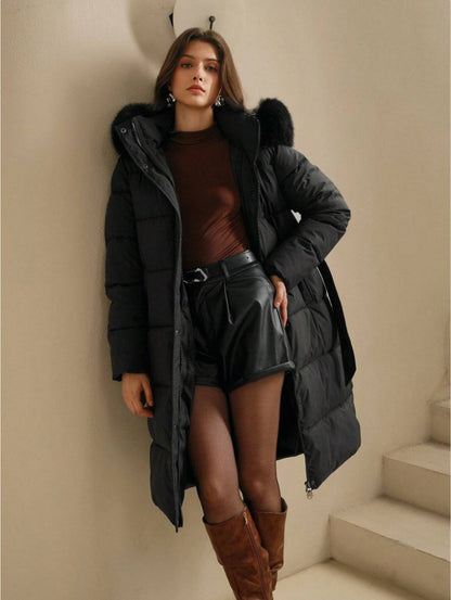 Manteau matelassé pour femmes Anewsta à manches longues, avec capuche zippée
