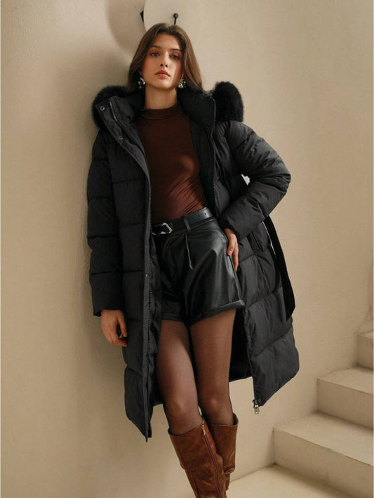 Manteau matelassé pour femmes Anewsta à manches longues, avec capuche zippée