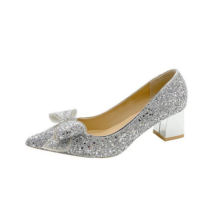 Chaussures de mariage à talons épais