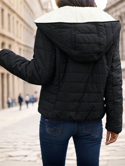 Manteau court matelassé léger et chaud pour femme