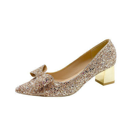 Chaussures de mariage à talons épais