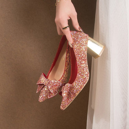 Chaussures de mariage à talons épais