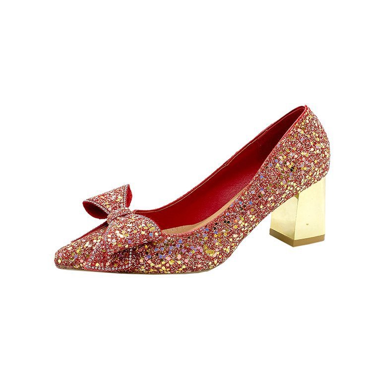 Chaussures de mariage à talons épais