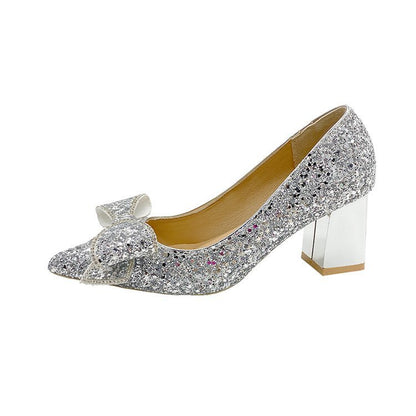 Chaussures de mariage à talons épais