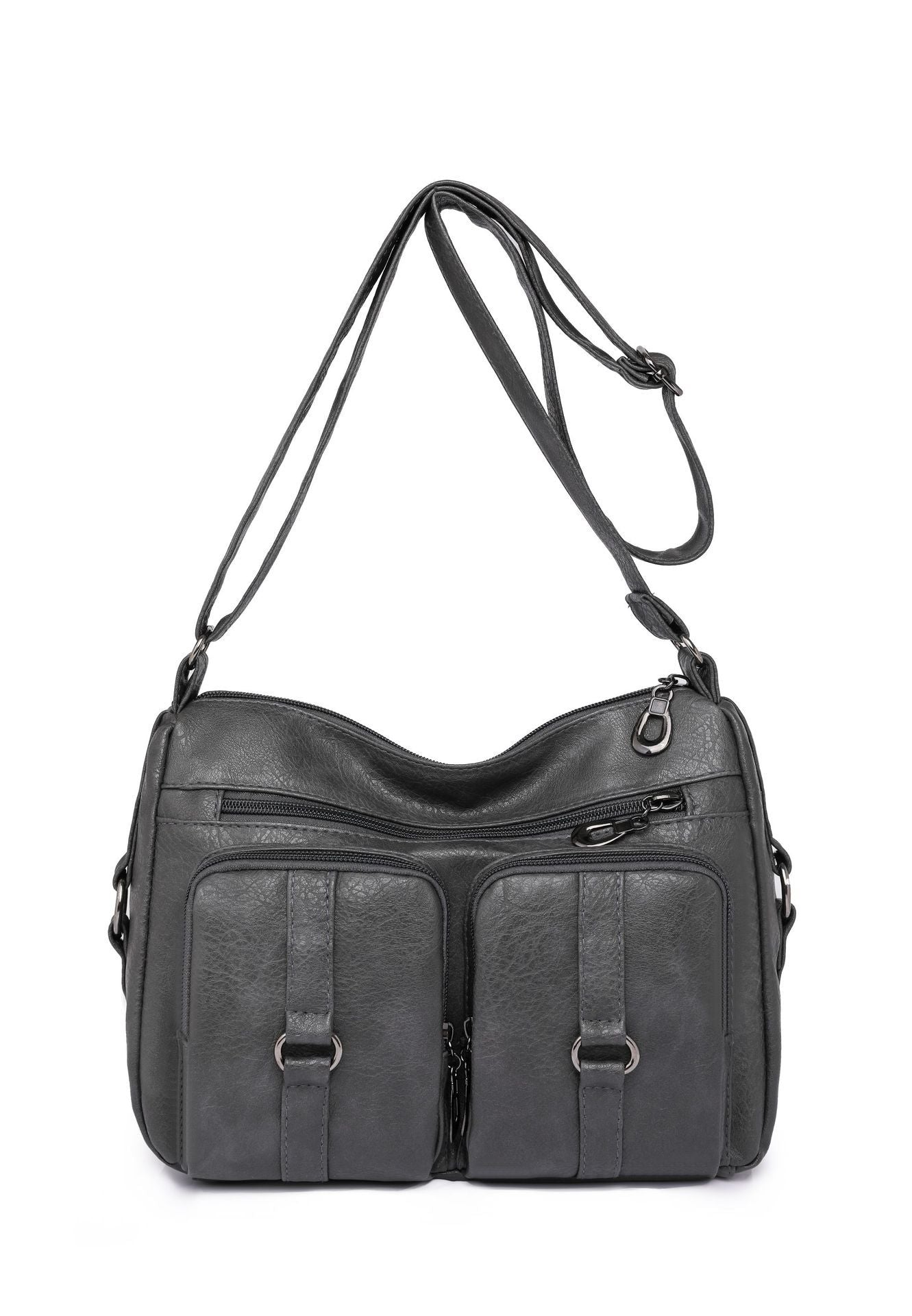 Sac bandoulière en PU de couleur unie pour femme