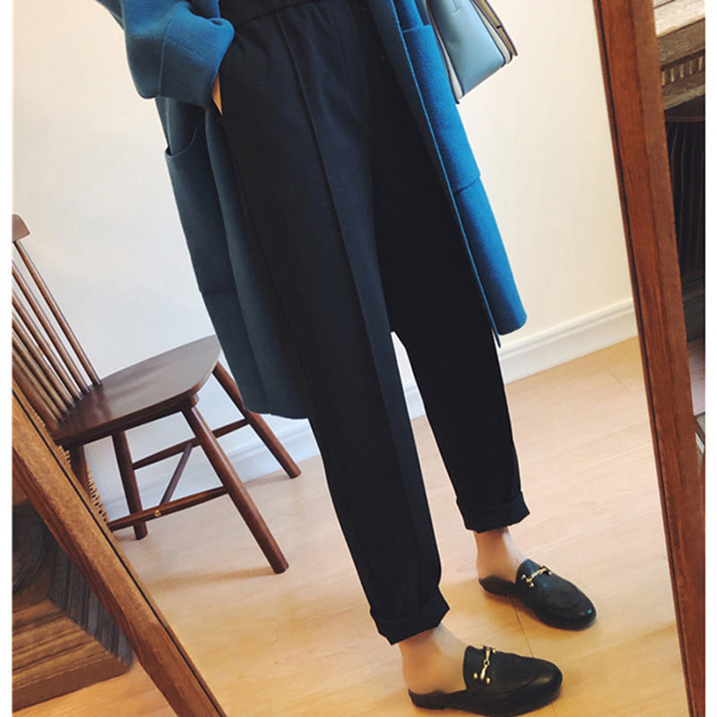 Pantalon droit décontracté taille plus fuselé