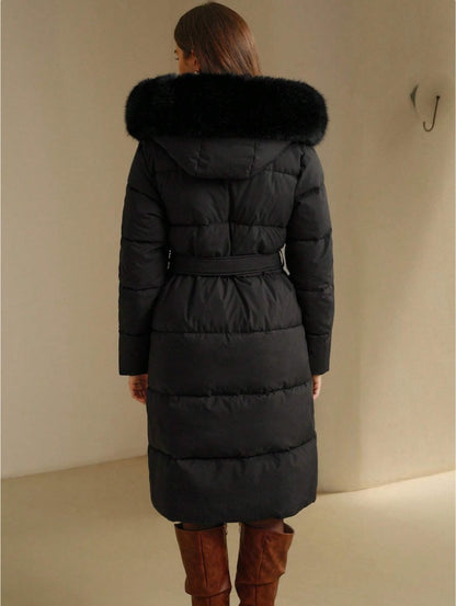 Manteau matelassé pour femmes Anewsta à manches longues, avec capuche zippée