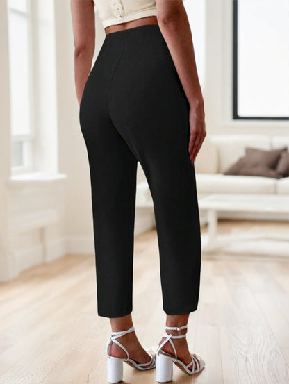 Pantalon slim élégant à poches pour femme