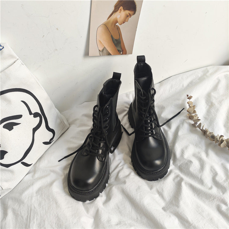 Bottes Martin unies de style britannique pour femmes