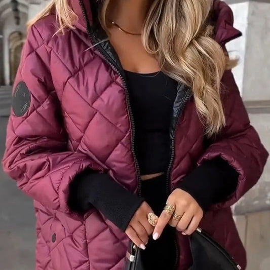 Veste courte à capuche légère et chaude pour femmes