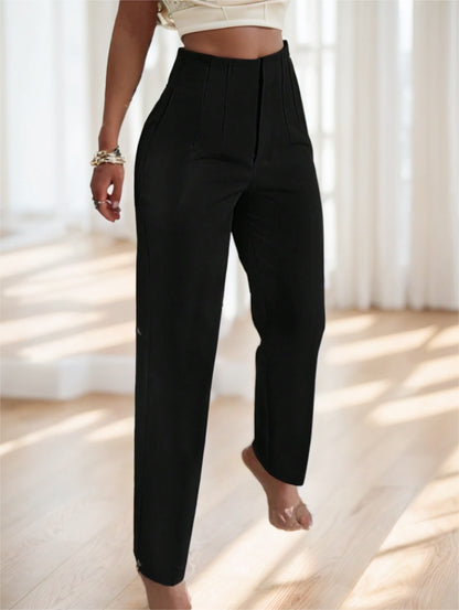 Pantalon slim élégant à poches pour femme