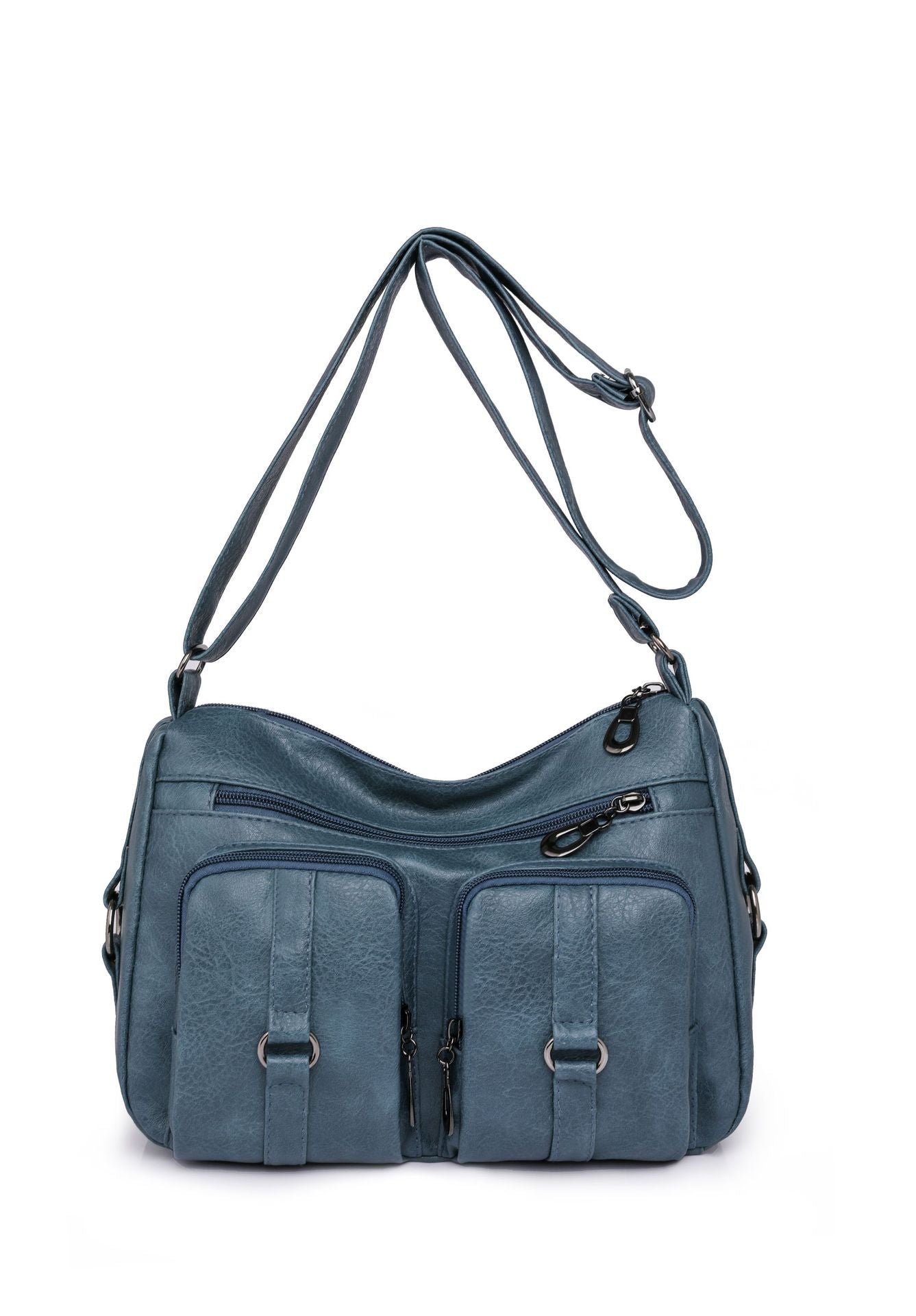 Sac bandoulière en PU de couleur unie pour femme