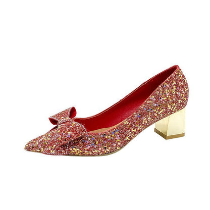 Chaussures de mariage à talons épais