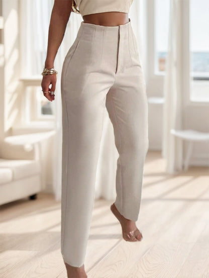 Pantalon slim élégant à poches pour femme