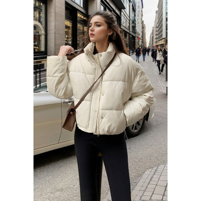 Veste d'hiver en cuir avec doublure en coton, style européen et américain